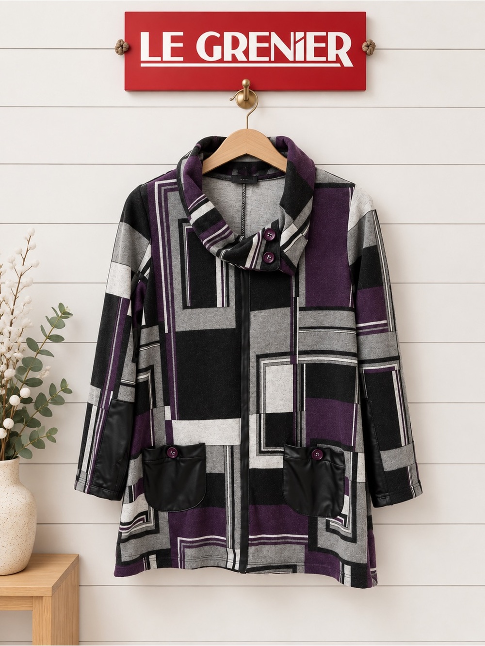 LE GRENIER – Geometric Tunic Top size L